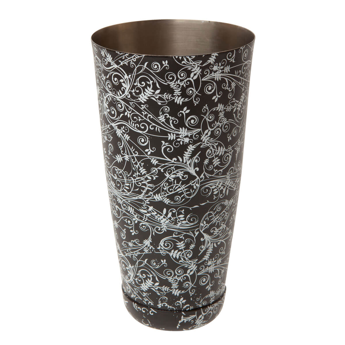 Classic Weighted Boston Shaker {Black Floral}